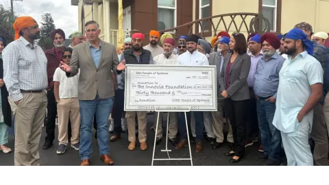 ਸਪੋਕੇਨ ਸਿੱਖ ਟੈਂਪਲ ਵੱਲੋਂ ਜੰਗਲੀ ਅੱਗ ਪ੍ਰਭਾਵਿਤ ਪਰਿਵਾਰਾਂ ਲਈ 30 ਹਜ